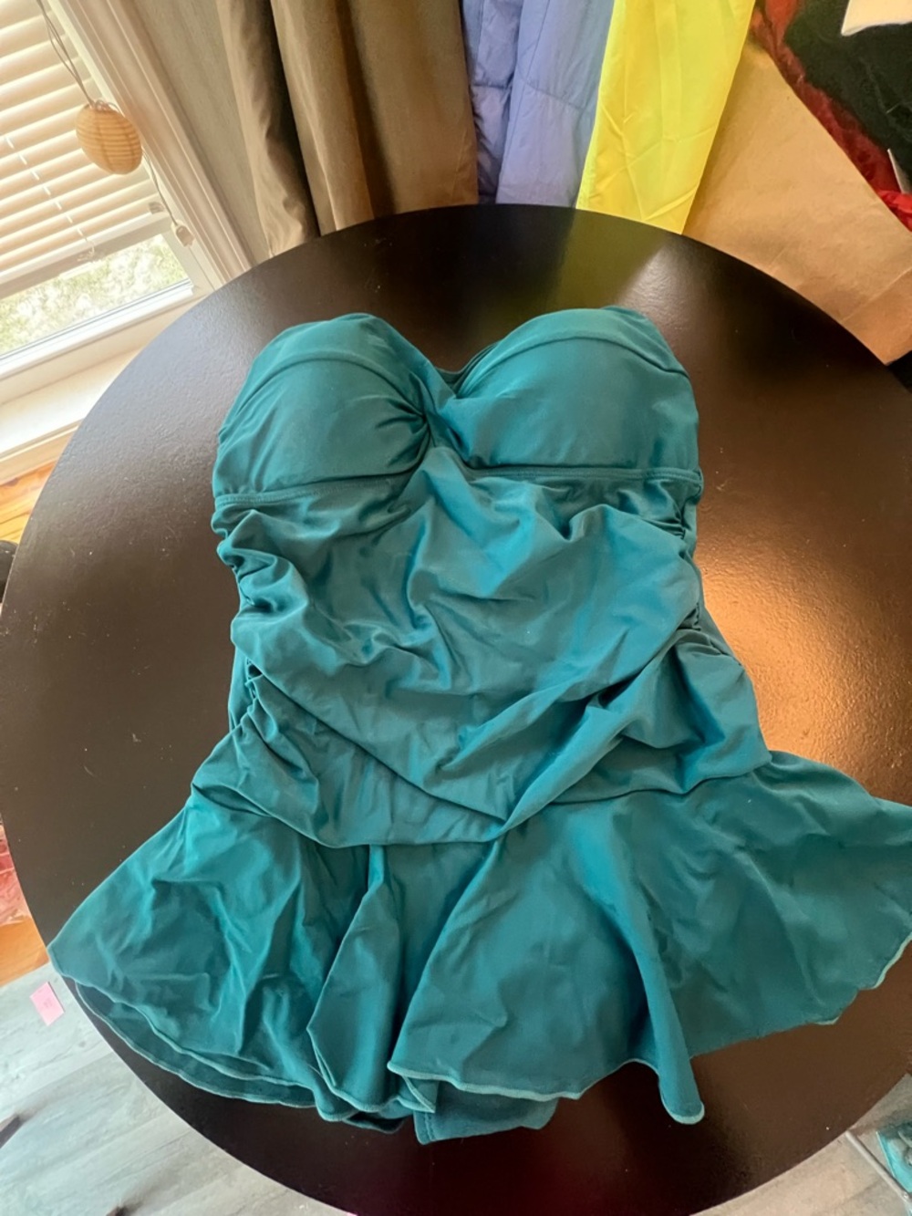 Teal Ruffled One-Piece Swimdress